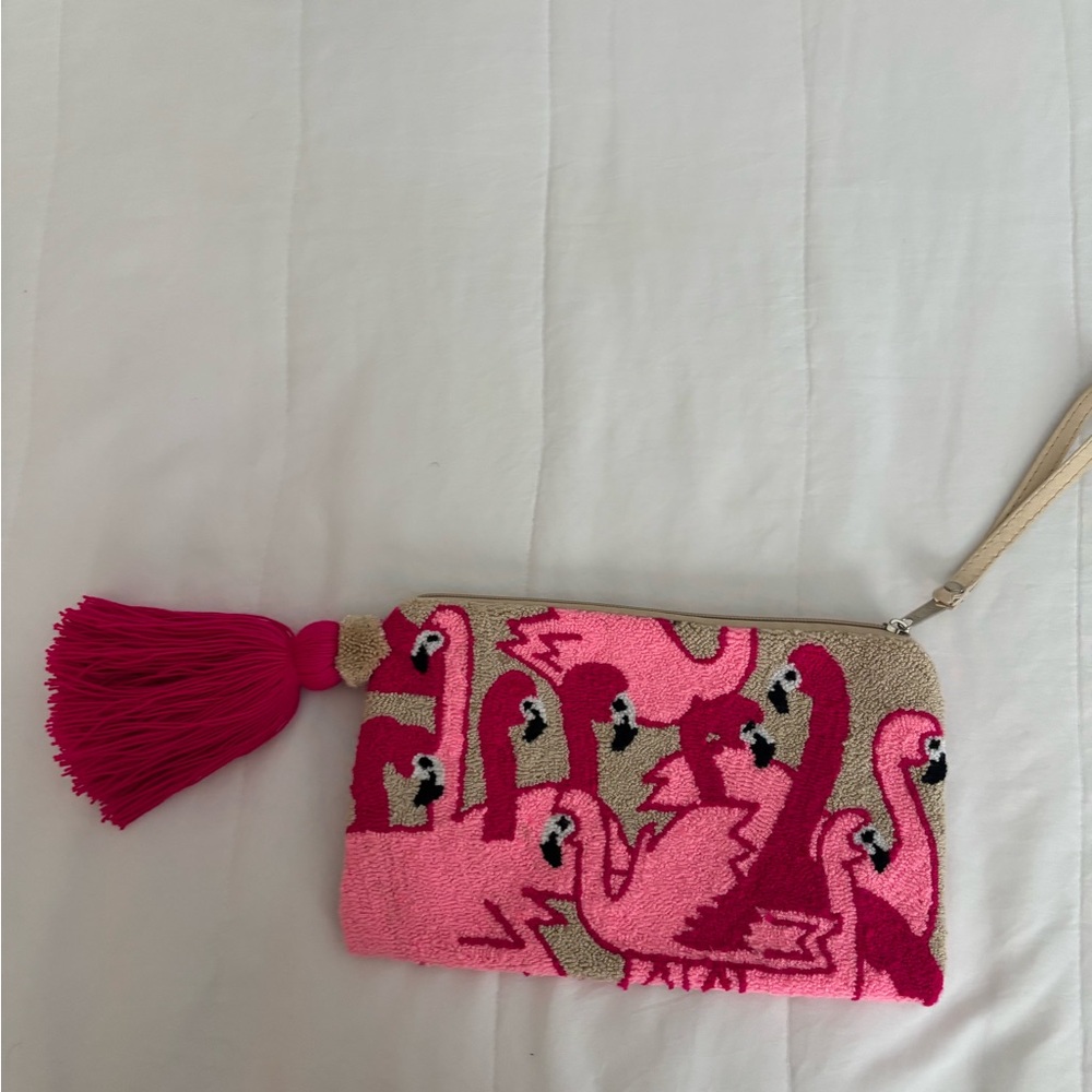 Pink Flamingo Clutch with Tassel